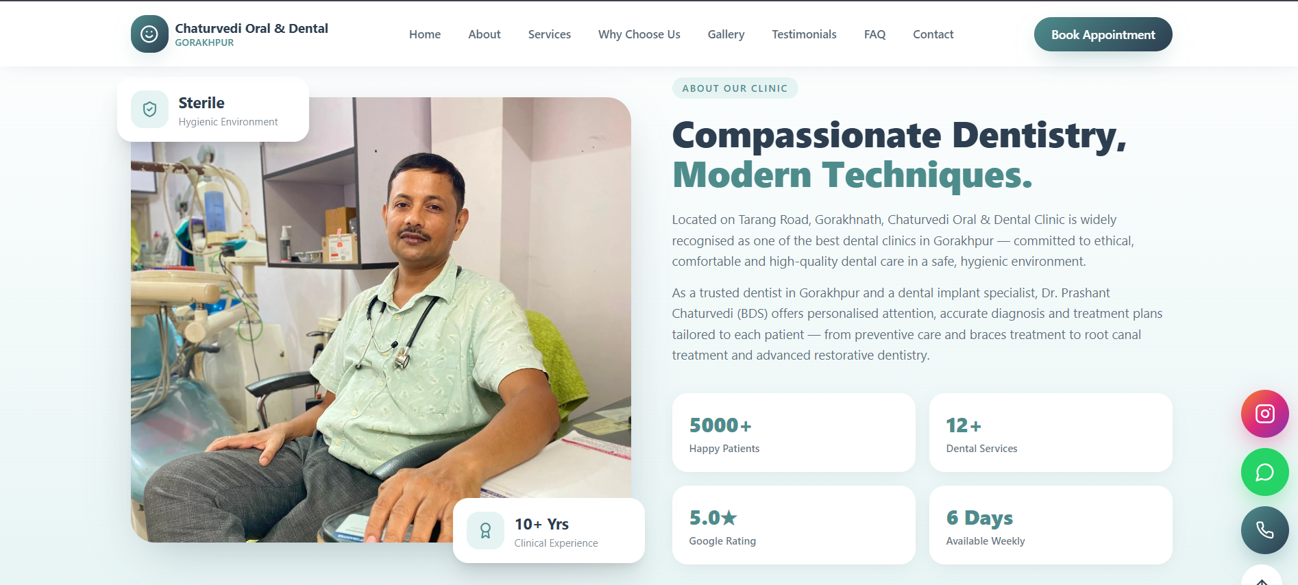 Chaturvedi Oral & Dental Clinic website